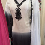 party wear crape silk material with hand work Pw01