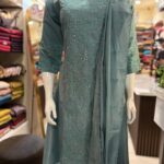 Mulchanderi 3 piece sett light green colour with embroidery 3p01
